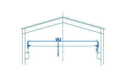 ダブルレールホイスト式天井クレーンの図面
